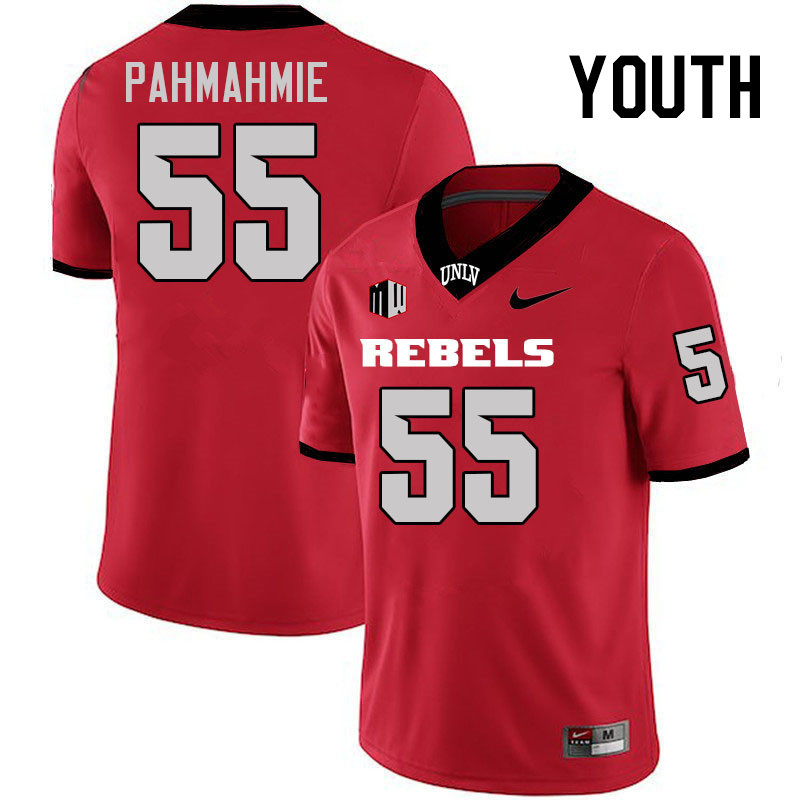 Youth #55 Shko-Mak Pahmahmie UNLV Rebels College Football Jerseys Stitched-Scarlet